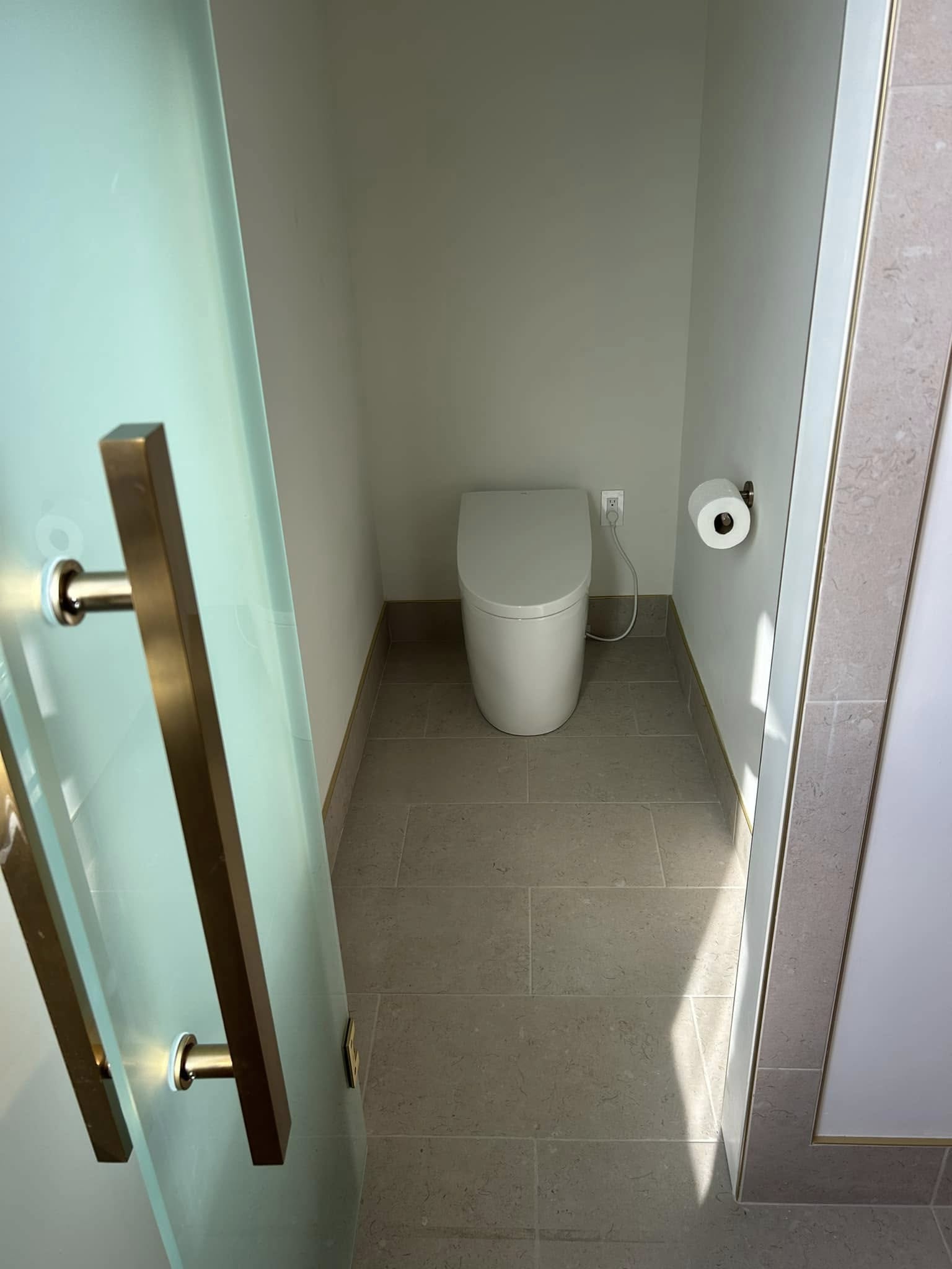 Commercial bathroom plumbing installation